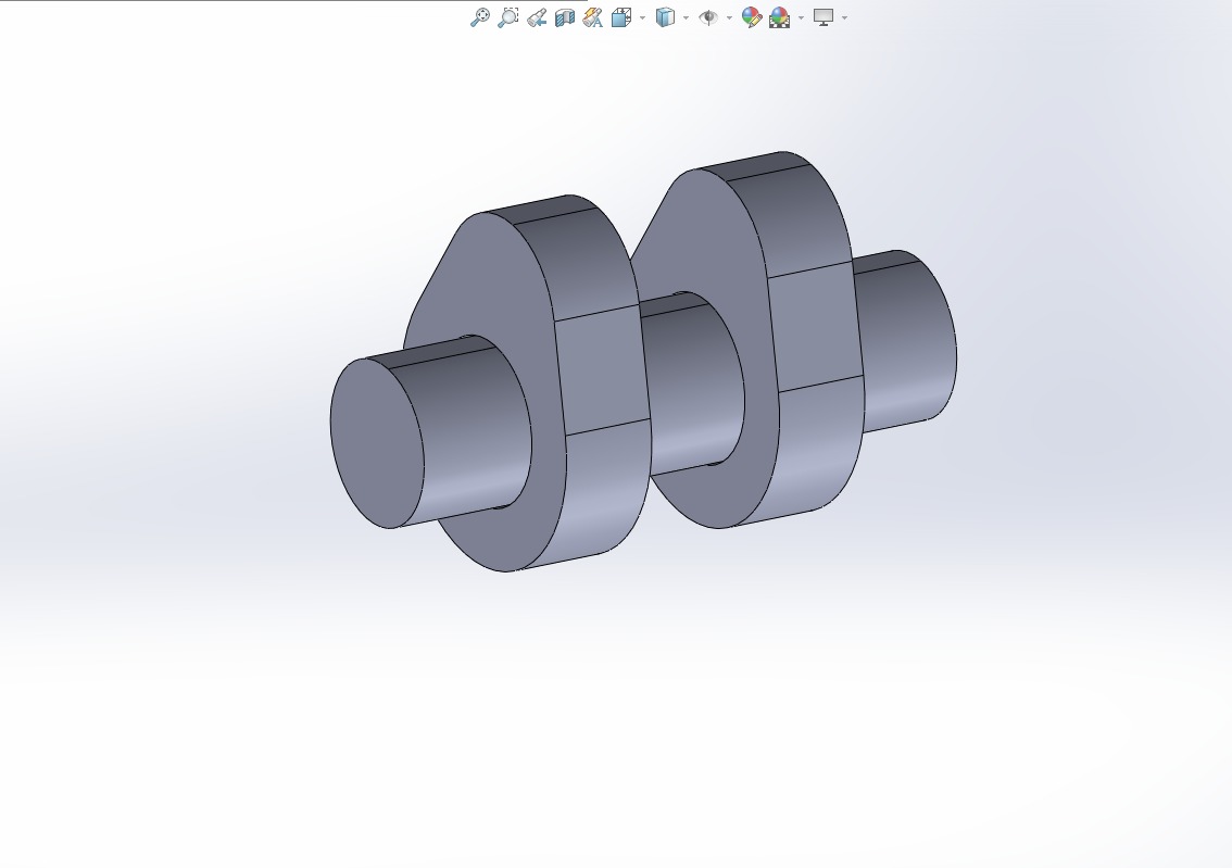 CAD model of the two-lobe camshaft