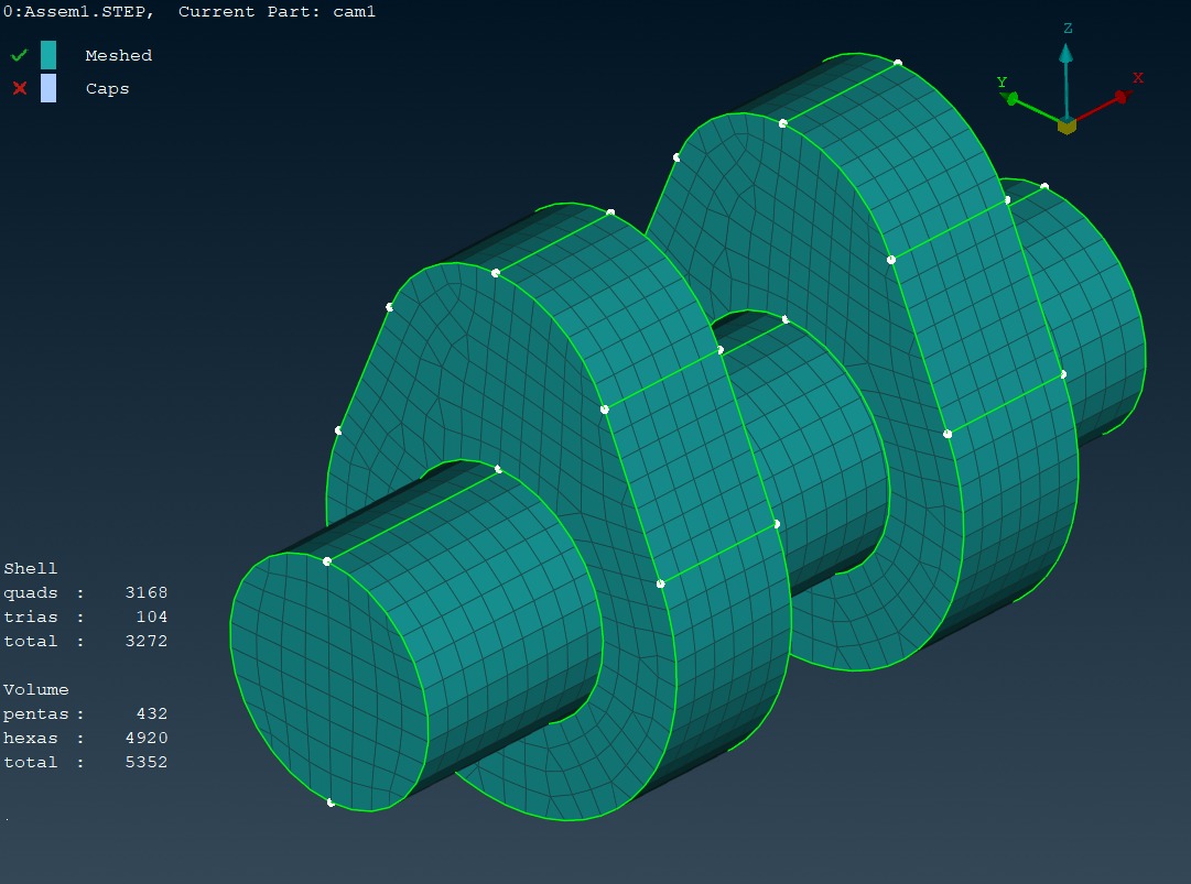 Mapped hex mesh at 7 mm