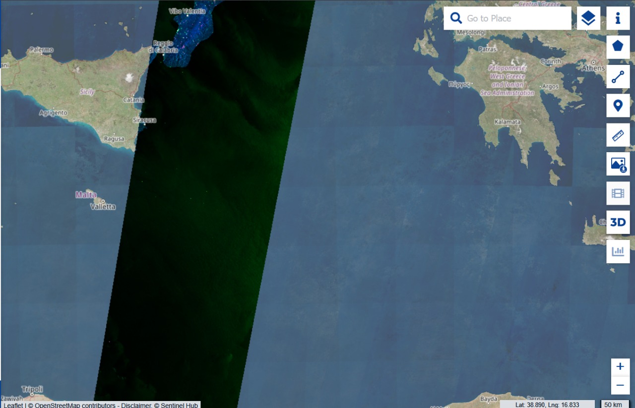 Sentinel-2 SWIR over the central Mediterranean