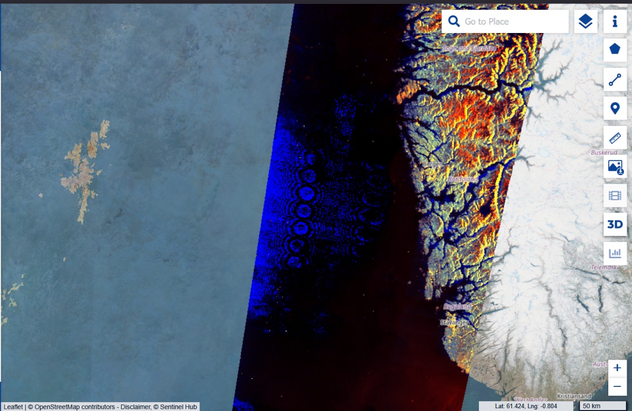 Sentinel-1 SAR over the Norwegian coast