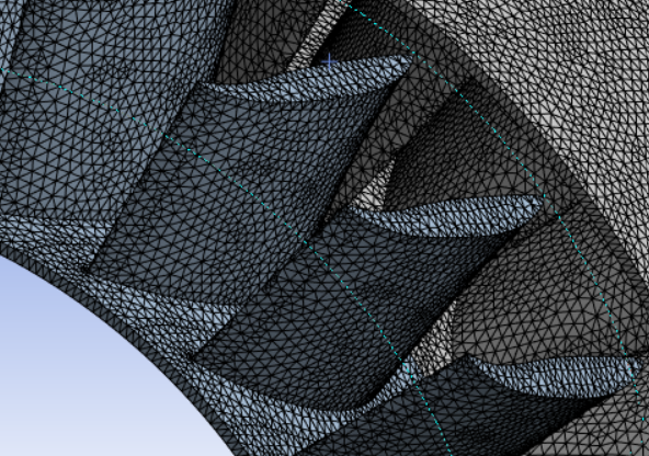 FEA mesh of the gas generator turbine