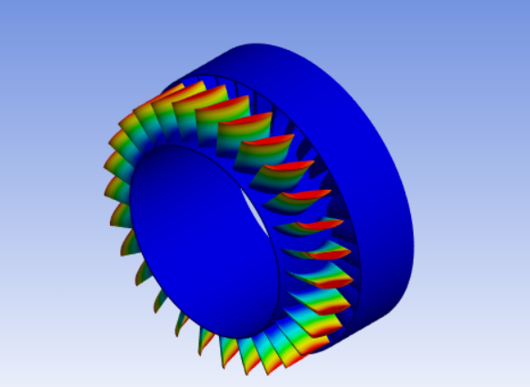 Total deformation contour at 36000 RPM