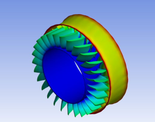 Total deformation with thermal stress at 36000 RPM